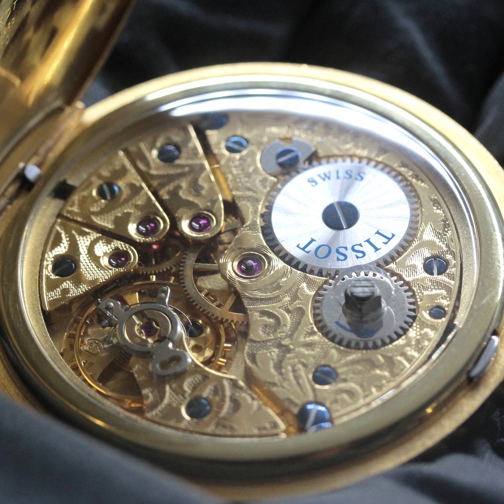 絶版モデルのティソ / TISSOT /ゴールドカラー/ 鍵巻き式懐中時計 / ヴィンテージ / tissot-1053