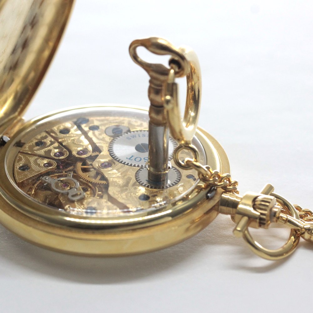 絶版モデルのティソ / TISSOT /ゴールドカラー/ 鍵巻き式懐中時計 / ヴィンテージ / tissot-1053