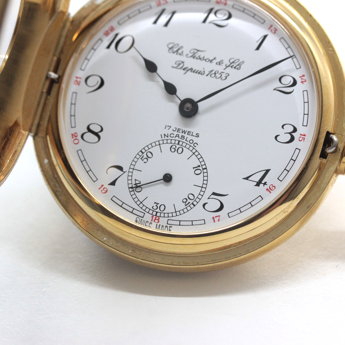 絶版モデルのティソ（TISSOT） ハーフハンター懐中時計 tissot-1057