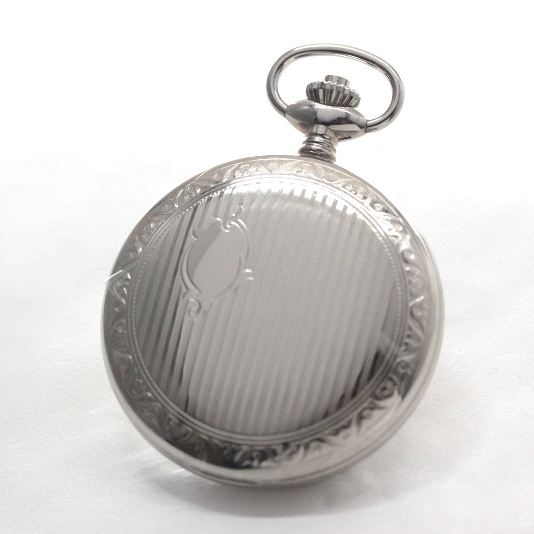 絶版モデルのティソ / TISSOT /シルバーカラー/アラビア数字/ハンター 懐中時計 /ヴィンテージ / tissot-1058　蓋外側