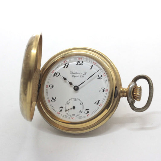 絶版モデルのティソ / TISSOT /ゴールドカラー/アラビア数字/ハーフハンター 懐中時計 /ヴィンテージ / tissot-1060