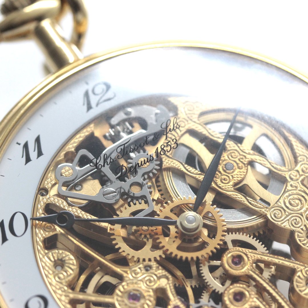 絶版モデルのティソ（TISSOT） フルスケルトン懐中時計 tissot-1011