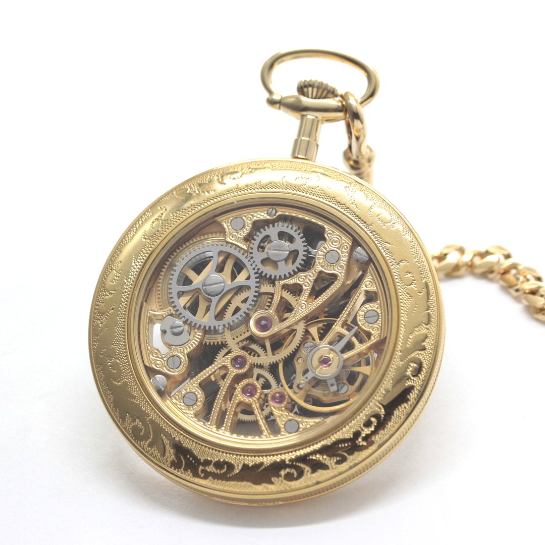絶版モデルのティソ / TISSOT /ゴールドカラー/アラビア数字/スケルトン 懐中時計 /ヴィンテージ /tissot-1061