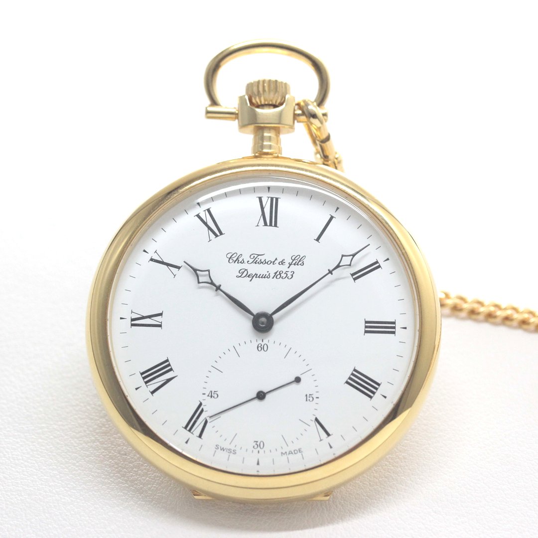絶版モデルのティソ / TISSOT / 鍵巻き式懐中時計 /ゴールドカラー