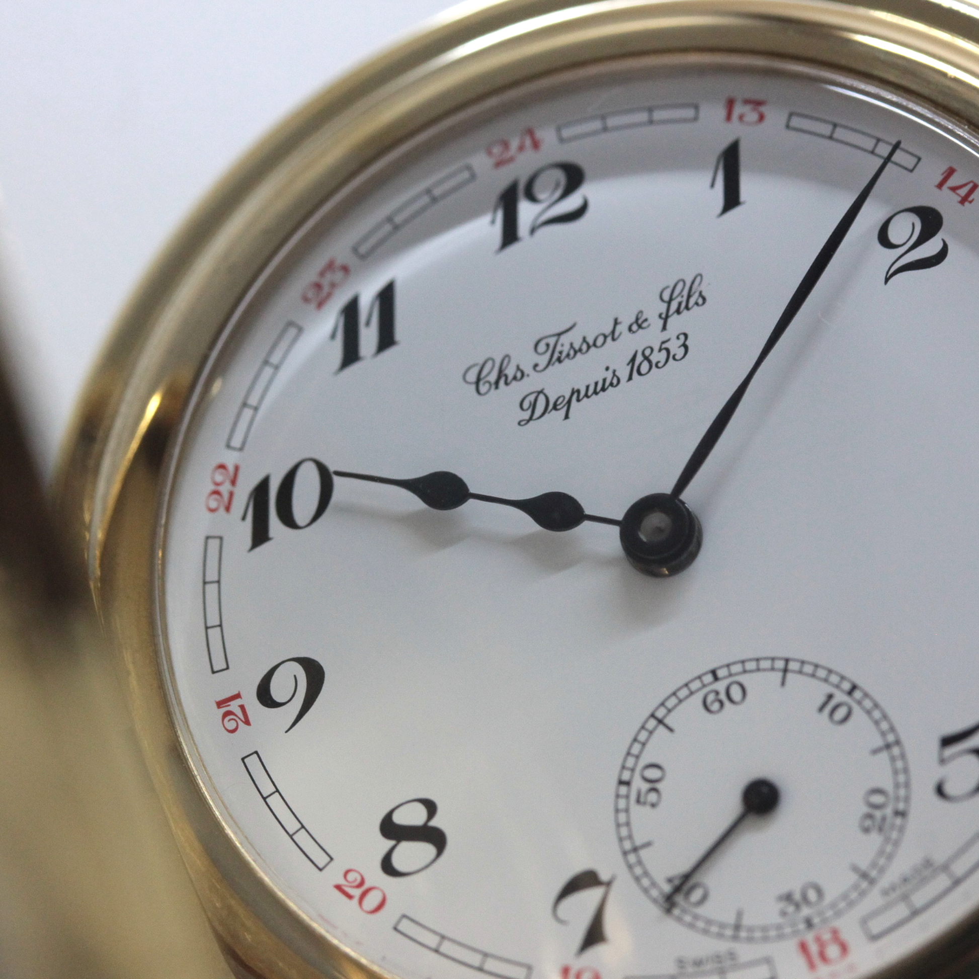 アラビア数字にダブルスペードの針 ヴィンテージ懐中時計 tissot-1065