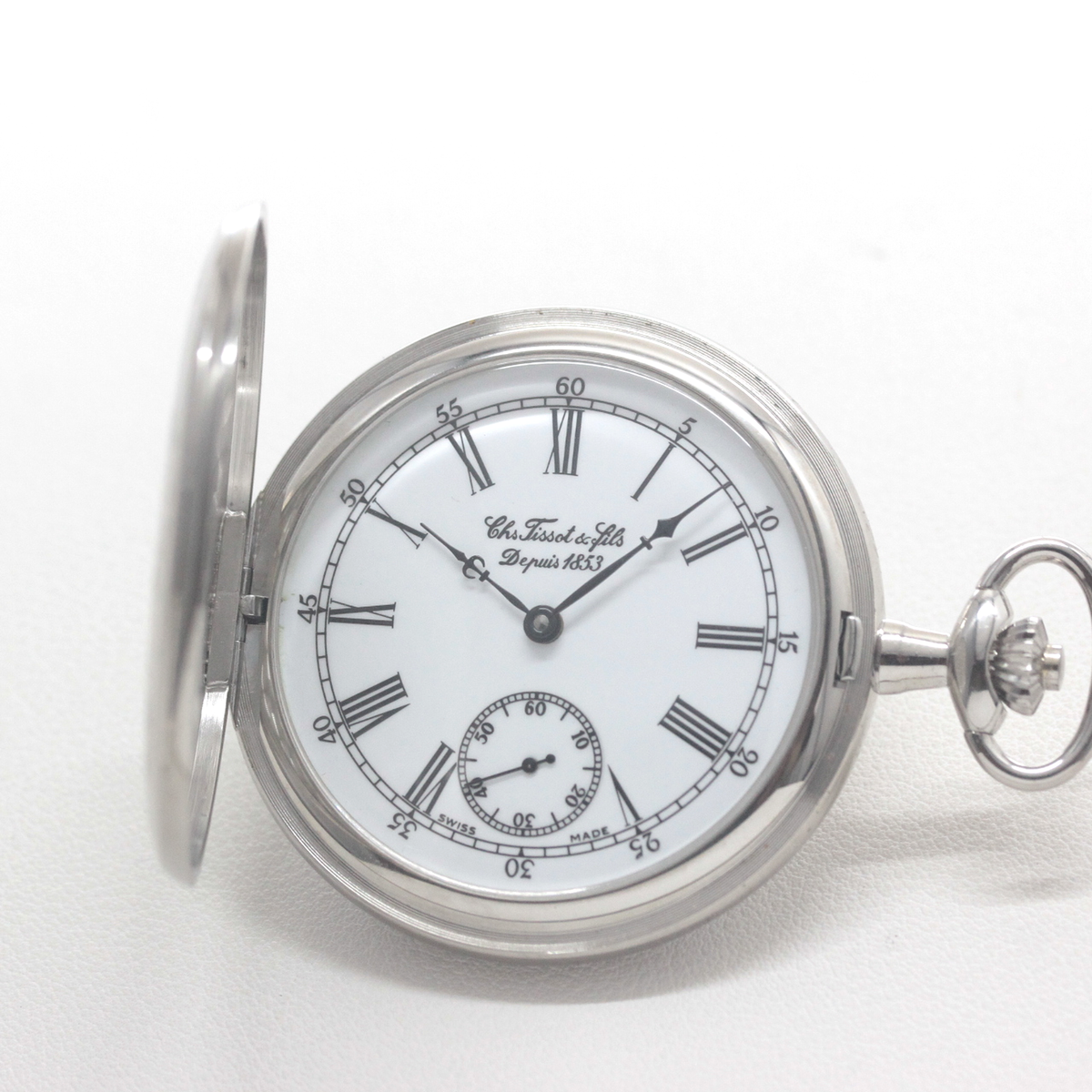 クラシカルなスイスブランド、ティソ（TISSOT）ハンターケース懐中時計