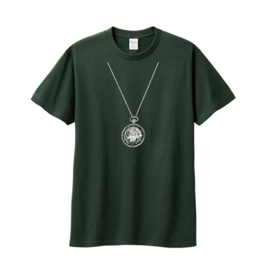 正美堂オリジナルTシャツ（懐中時計柄 / Lサイズ / フォレスト）