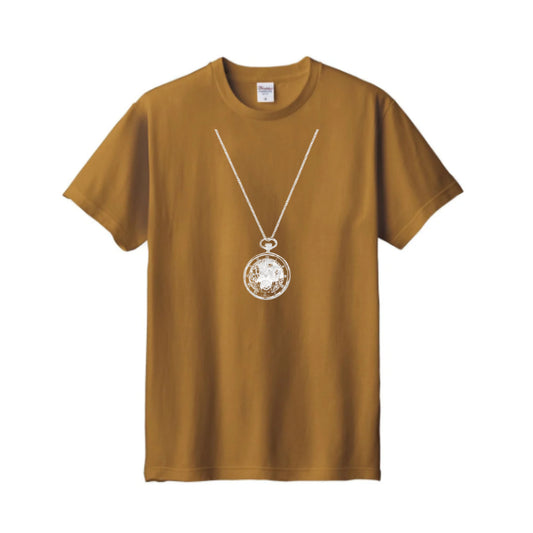 正美堂オリジナルTシャツ（懐中時計柄 / Mサイズ / キャメル）