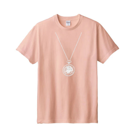 正美堂オリジナルTシャツ（懐中時計柄 / Mサイズ / ダスティピンク）