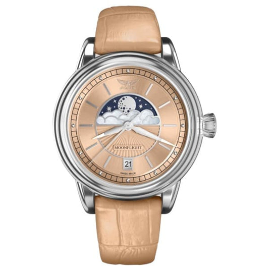 AVIATOR(アビエイター) MOONFLIGHT（ムーンフライト）BEIGE CHAMPAGNE ゴールド 腕時計 V.1.33.0.259.4