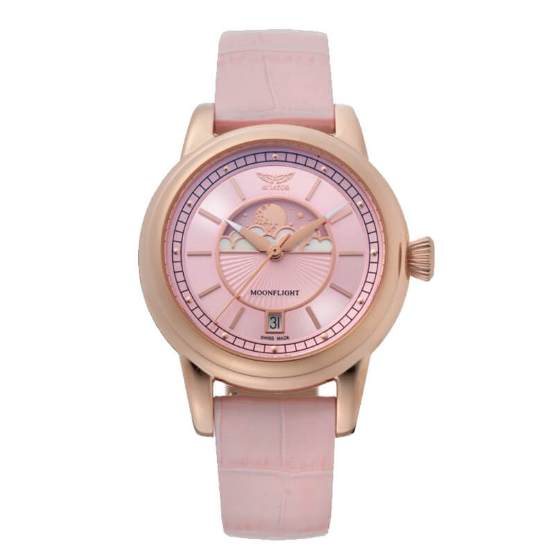 AVIATOR(アビエイター) MOONFLIGHT（ムーンフライト）PINK MOON Gold ピンク 腕時計 V.1.33.2.258.4