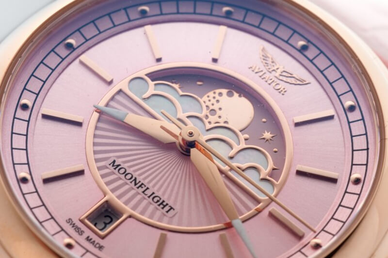 AVIATOR(アビエイター) MOONFLIGHT（ムーンフライト）PINK MOON Gold ピンク 腕時計 V.1.33.2.258.4