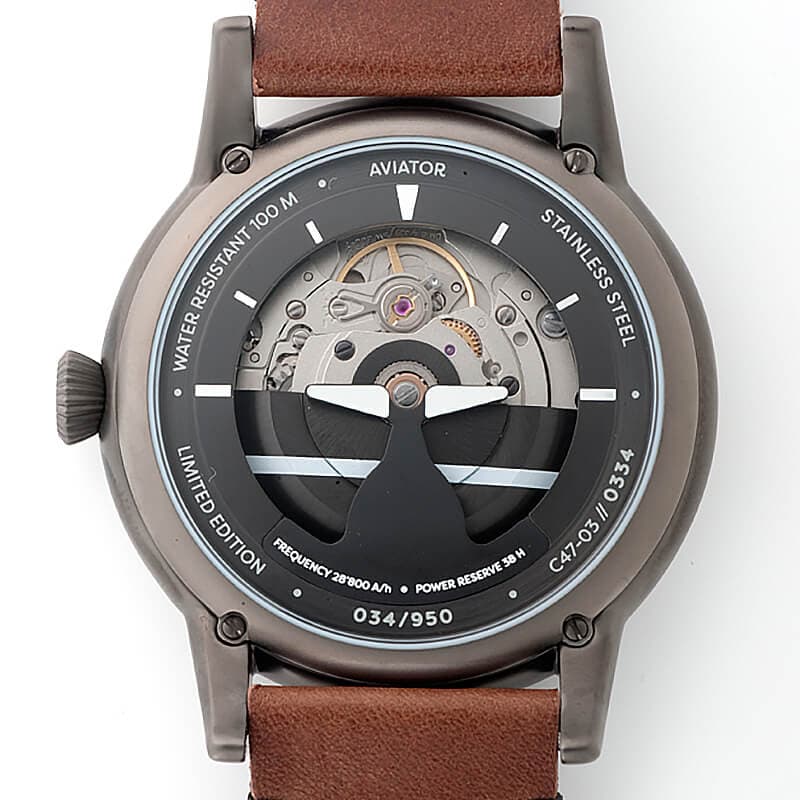 AVIATOR(アビエイター) DOUGLAS DAKOTA(ダグラス ダコタ) パイロットウォッチ V.3.31.7.229.4 ブラウンレザー 腕時計（フライトジャケット付き）