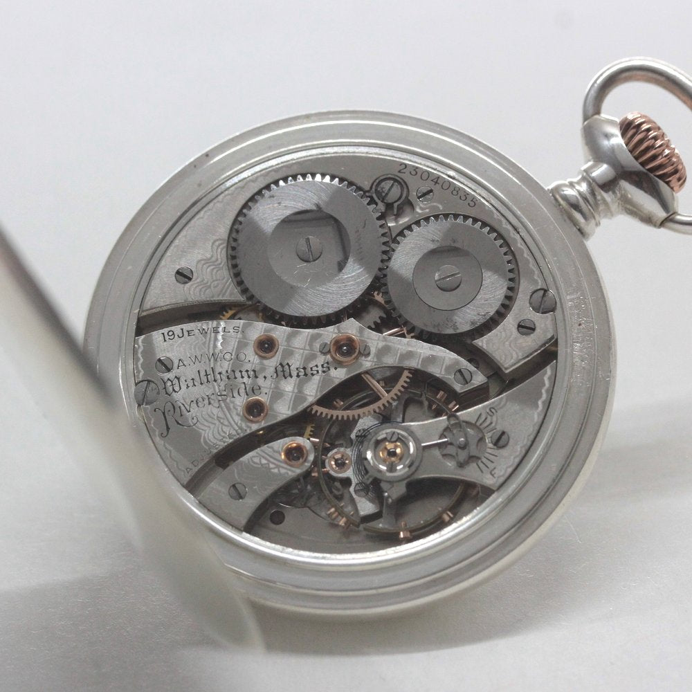 アンティークウォルサム（WALTHAM）リバーサイド/シルバー900懐中時計/waltham-106