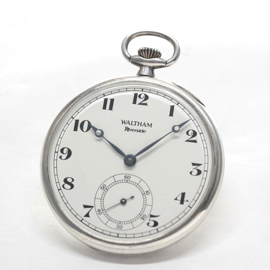 アンティークウォルサム（WALTHAM）リバーサイド復刻版/シルバー925懐中時計/waltham-108