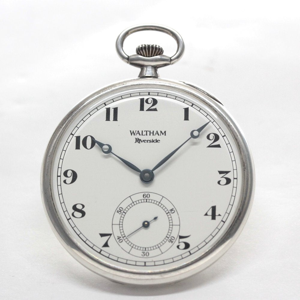 アンティークウォルサム（WALTHAM）リバーサイド復刻版/シルバー925懐中時計/waltham-108