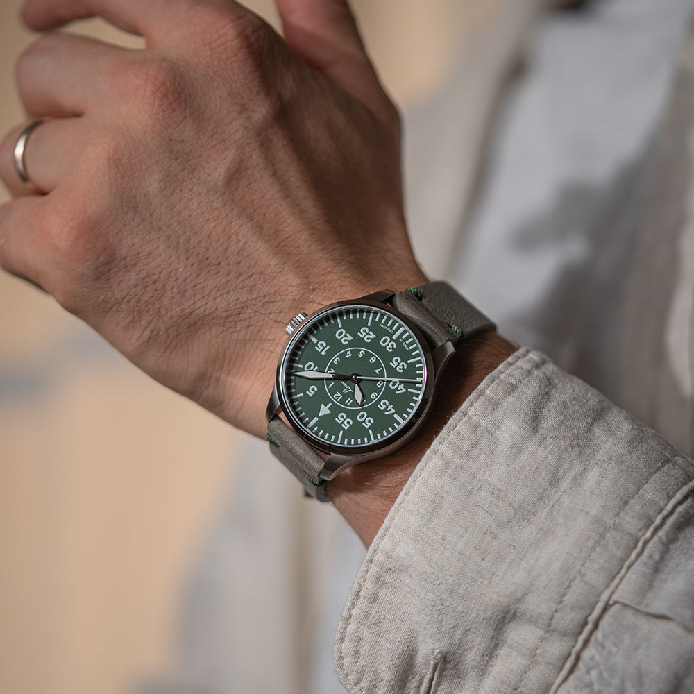 Laco (ラコ) パイロット アーヘン39 グリュン 自動巻き 腕時計 862190 世界限定250本