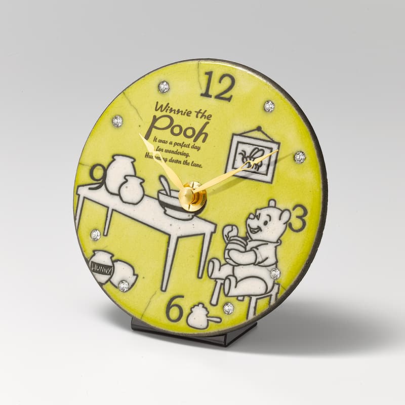 Antonio　Zaccarellaアントニオ・ザッカレラ 掛け・置き兼用時計 くまのプーさん　ディズニーPottery Clock　 ZC942MC33