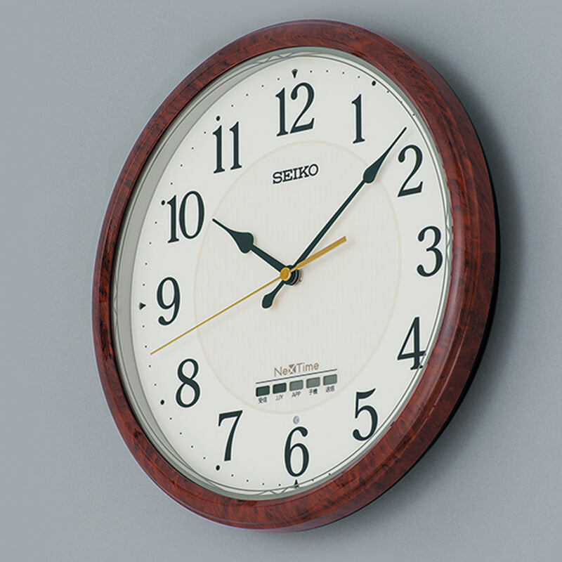 SEIKO セイコー ネクスタイム 木目模様 電波掛け時計 ZS256B