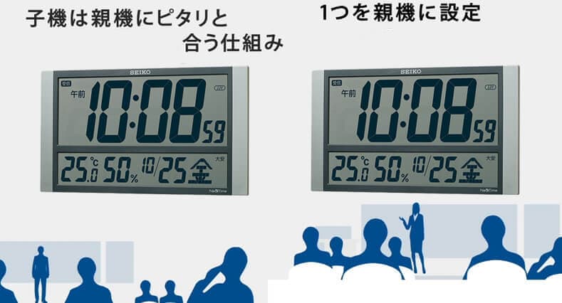 SEIKO セイコー ネクスタイム(液晶表示付) 電波 掛け置き兼用 デジタル
