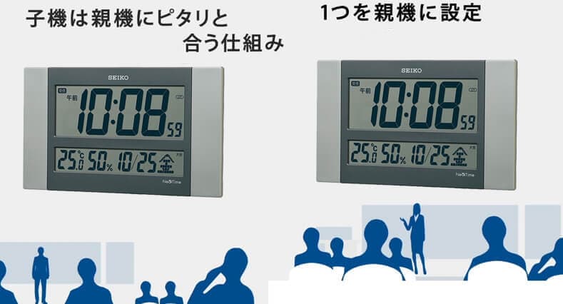 SEIKO セイコー ネクスタイム(液晶表示付) 電波 掛け置き兼用 デジタル