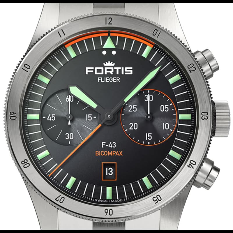 フォルティス（FORTIS)フリーガー F-43 Bicompax(バイコンパックス) F.424.0004 クロノグラフ 腕時計