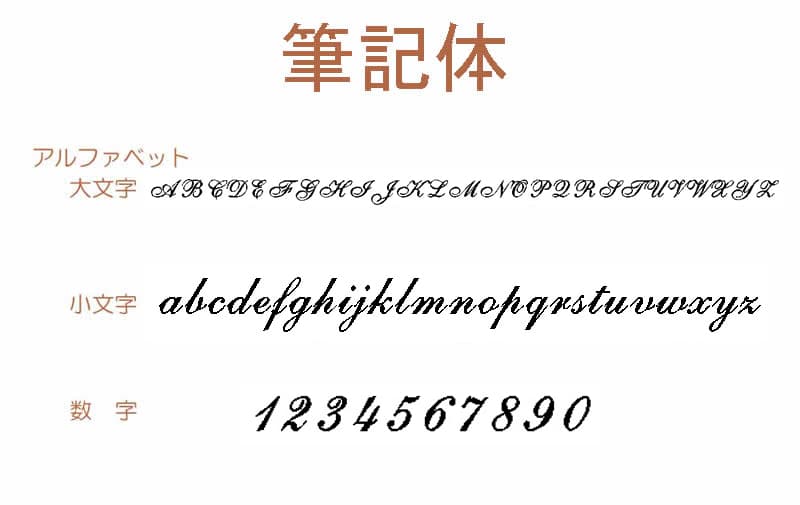 時計に残る文字入れ刻印ができます ー文字入れ刻印書体 料金ー