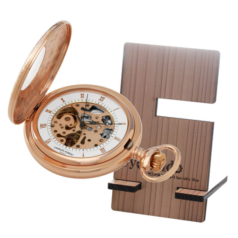 正美堂オリジナル　懐中時計 時計スタンド　セット　9835106-syohbido-woodstand