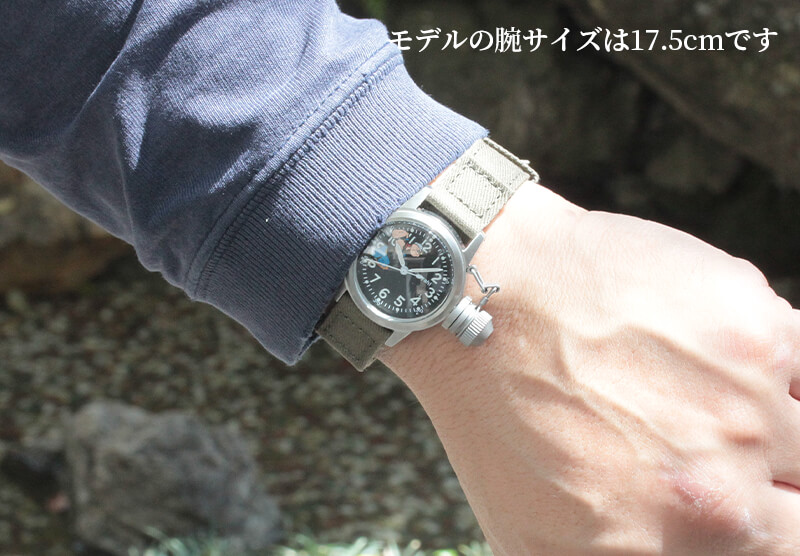 M.R.M.W. (Montre Roroi Militaly Watch/モントルロロイ ミリタリーウォッチ) BUSHIPS WATCH/ブシップウオッチ ポパイTM バージョン 腕時計 試着イメージ