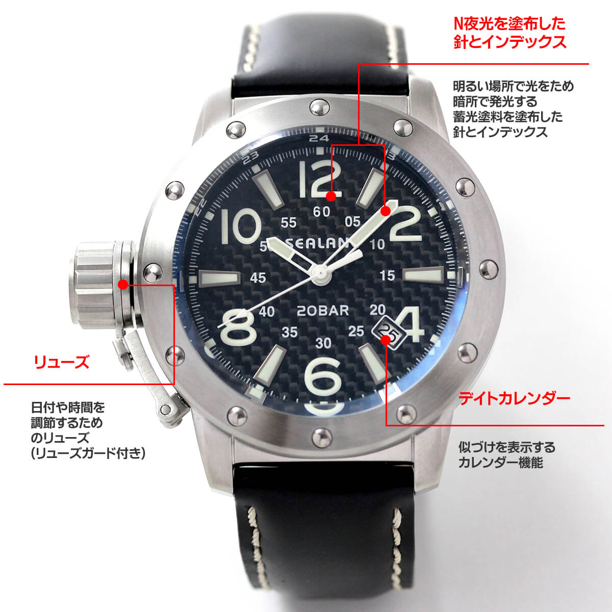 SEALANE(シーレーン) 腕時計 SE54-LBK