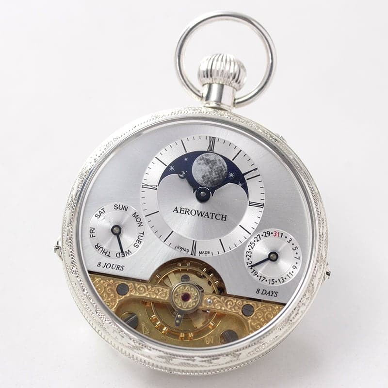 AERO(アエロ) 銀無垢 手巻き式 88798A901 レピン ゴールド-シルバー　懐中時計