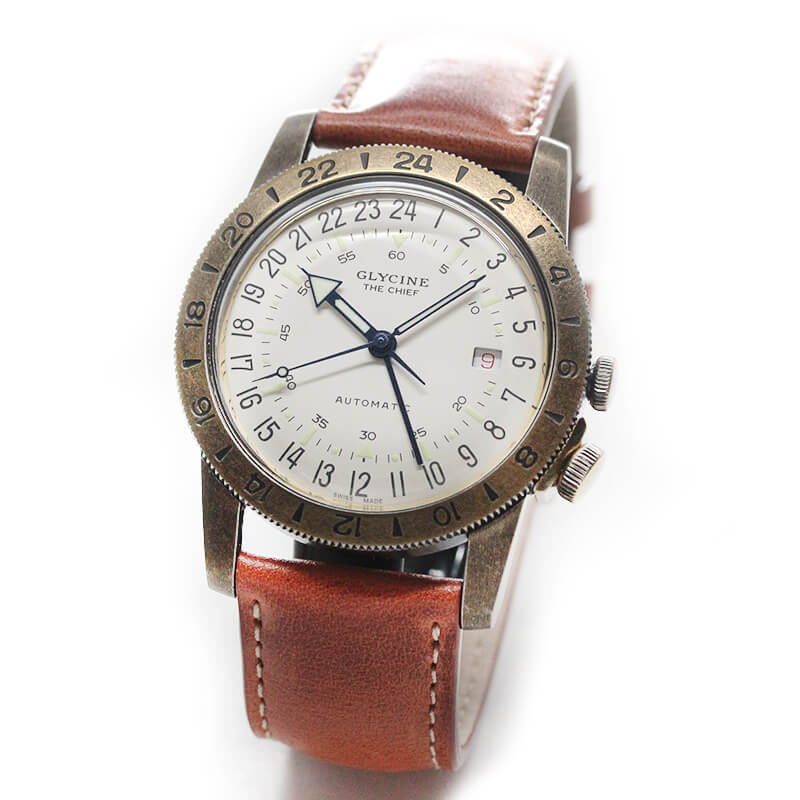 GLYCINE(グリシン) AIRMAN(エアマン) ヴィンテージ The CHIEF(チーフ)GL0245 自動巻き GMT 腕時計