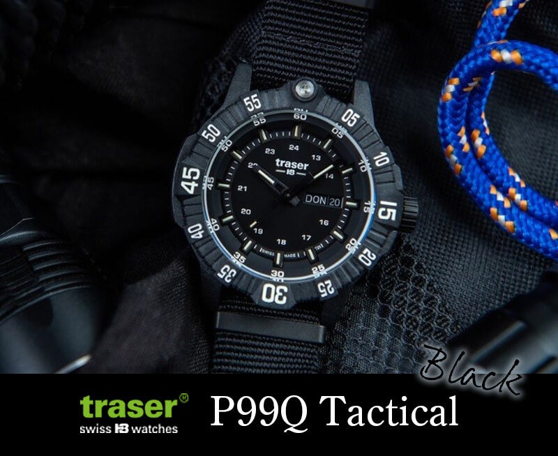 traser(トレーサー)　P99 Q Tactical(タクティカル)　蓄光 トリガライト搭載の腕時計　ミリタリーウォッチ 