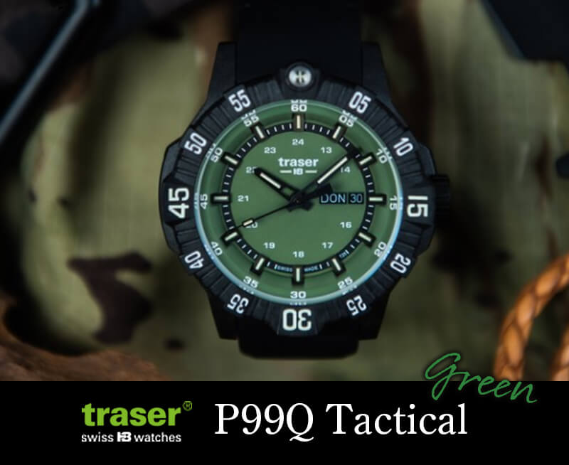 traser(トレーサー)　P99 Q Tactical(タクティカル)　蓄光 トリガライト搭載の腕時計　ミリタリーウォッチ 