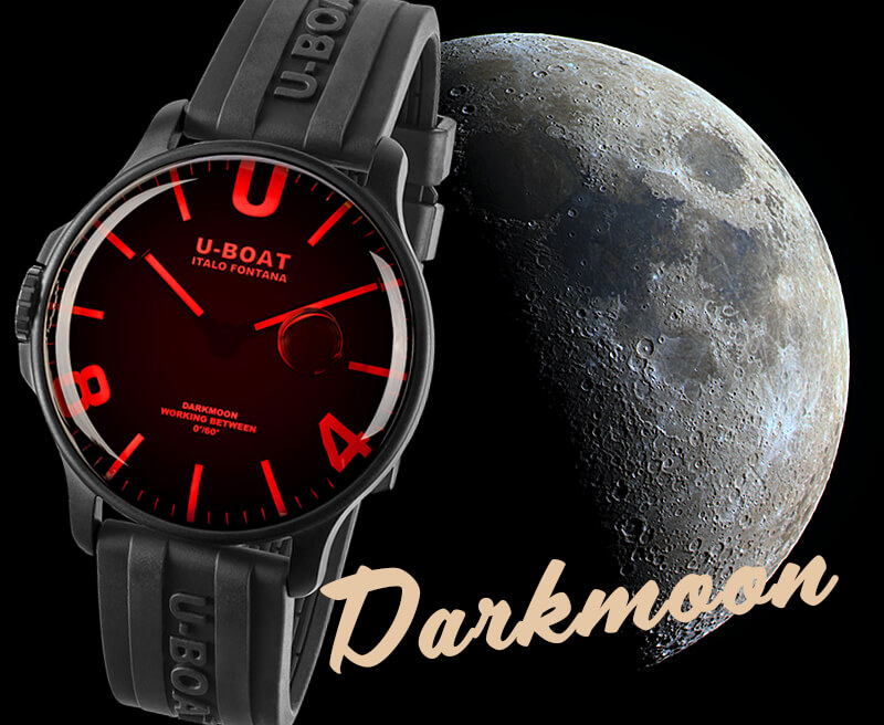 U-BOAT（ユーボート）ダークムーン（DARKMOON）44 RED IPB　8466r 腕時計 クォーツ オイルリキッド