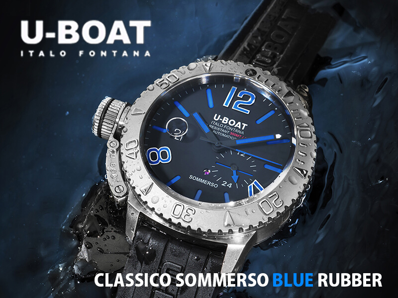 U-BOATʥ桼ܡȡ˥饷CLASSICOSOMMERSO BLUE RUBBER9014r ӻ ư Сå