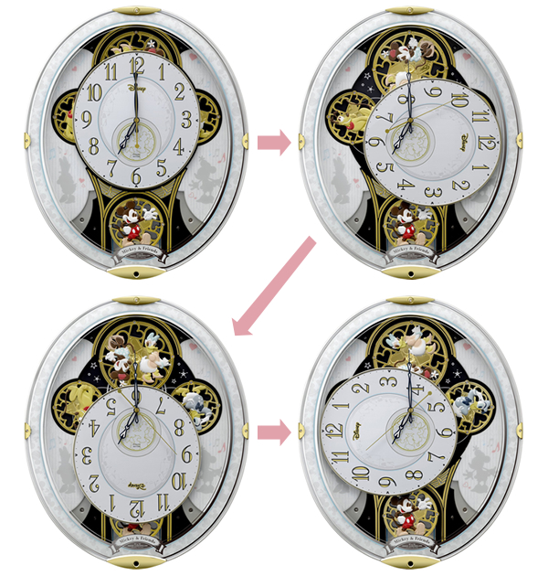 Rhythm リズム ディズニーキャラクター 電波 からくり 掛け時計 ミッキー フレンズm509 4mn509mc03