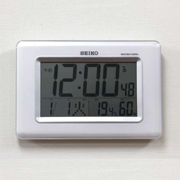 SEIKO セイコー デジタル電波クロック 【SQ424W】