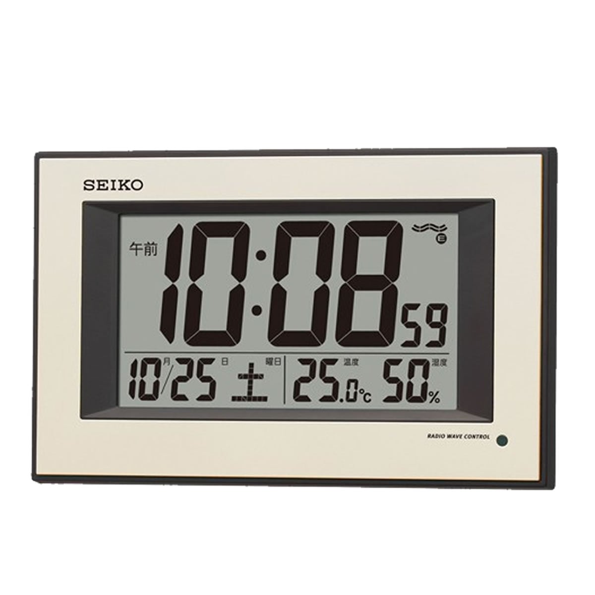 SEIKO（セイコー）温度・湿度表示付 夜光 デジタル電波掛け時計 SQ438G