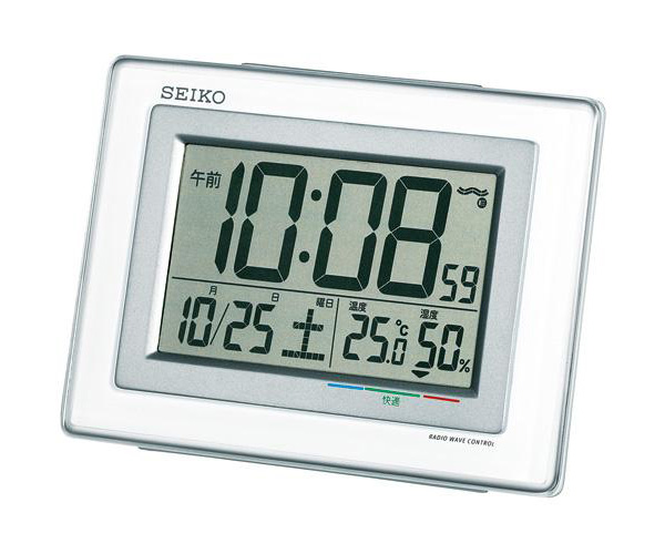 セイコー(SEIKO)温湿度表示デジタル電波クロック目覚まし時計 SQ686W