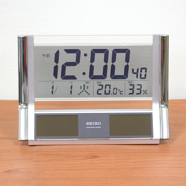SEIKO セイコー ハイブリッドソーラー デジタル 電波 置き時計 SQ690S
