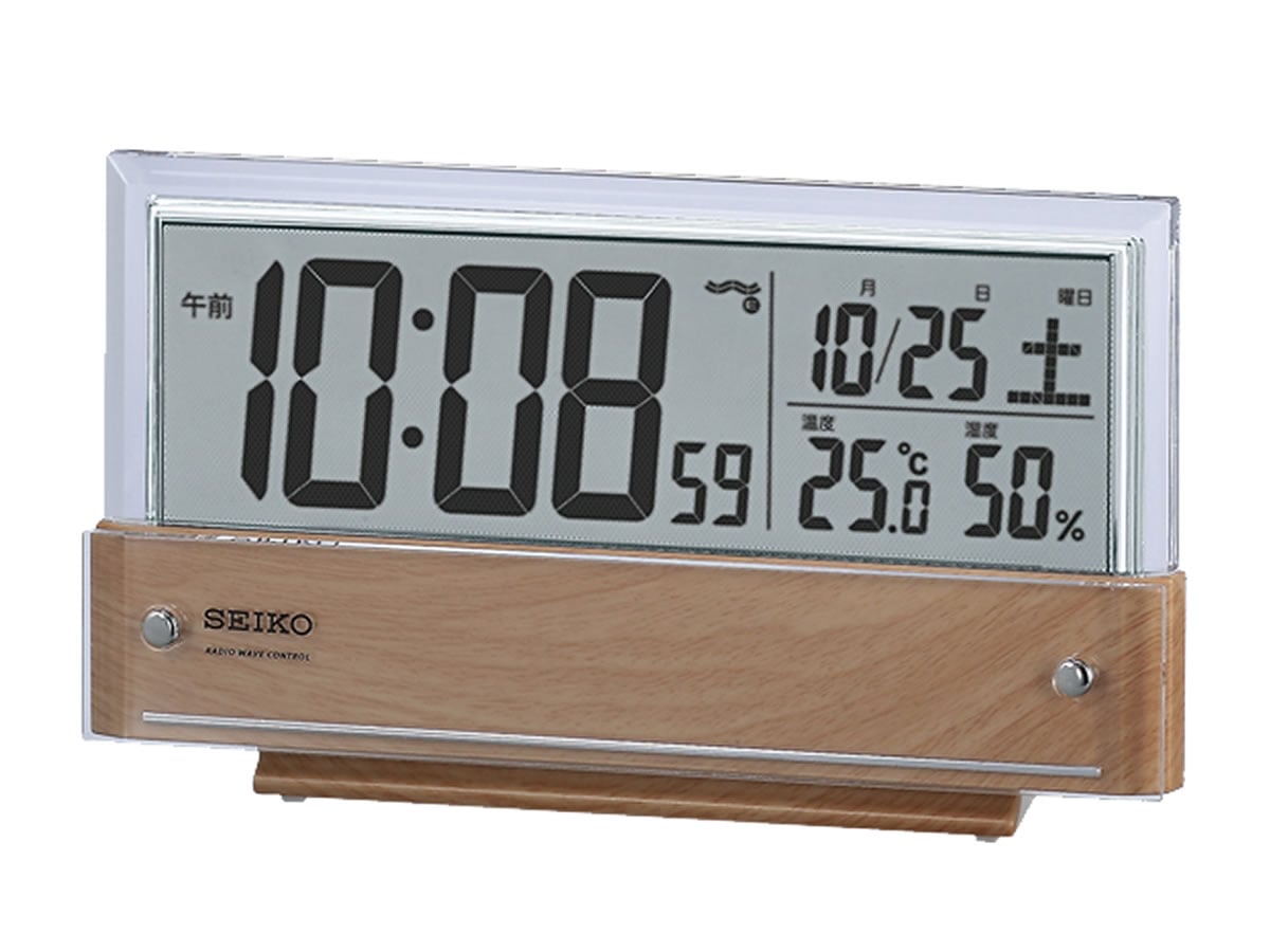 SEIKO（セイコー）温度・湿度表示付 デジタル電波目覚まし時計 SQ782B