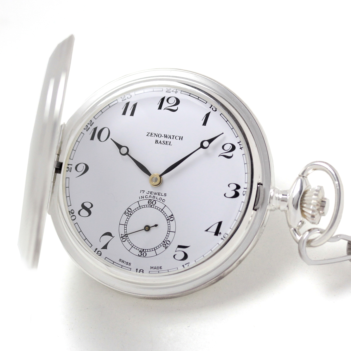 ゼノウォッチ　zt105-i2num 花がらの文字盤が印象的な銀無垢懐中時計